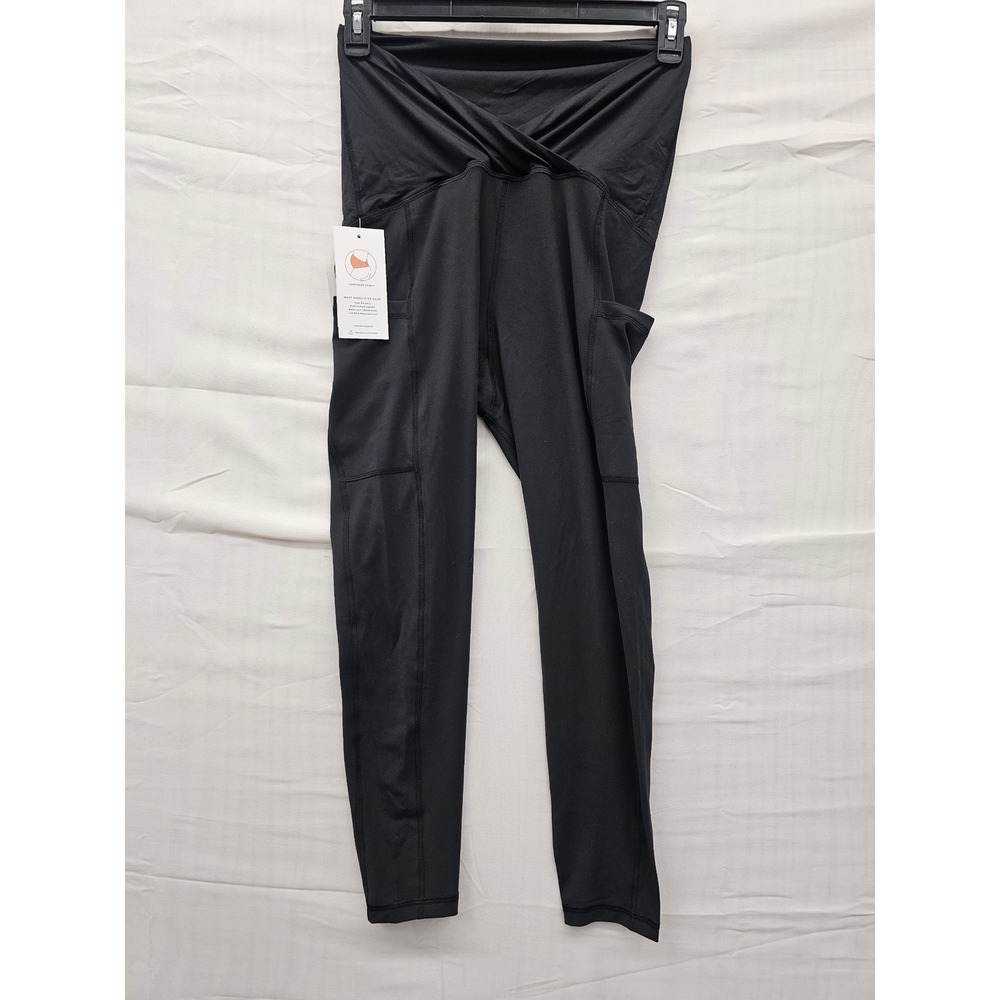 Isabel Maternity by Ingrid & Isabel Black Active Pocket Leggings Size M NWT
